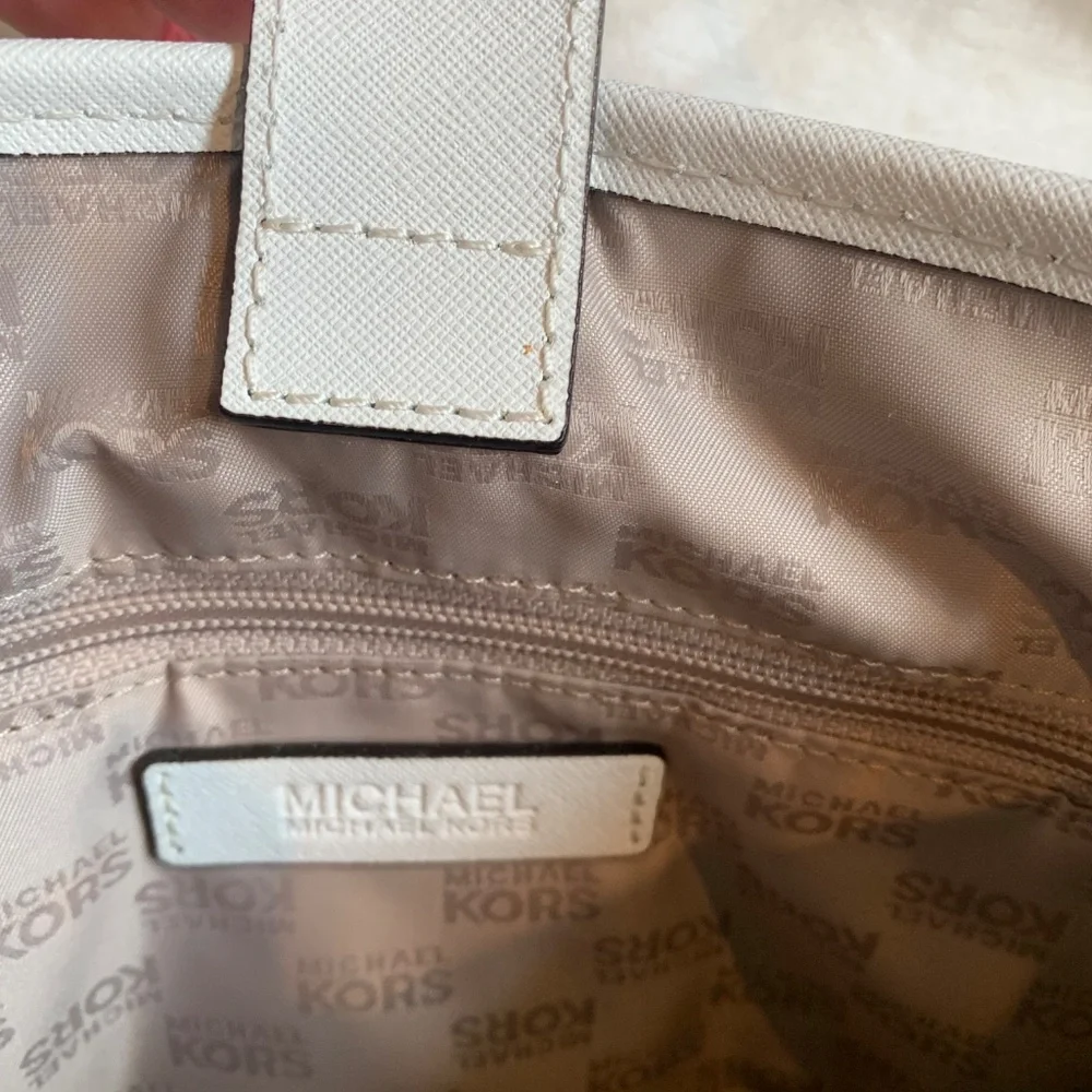 Michael Kors White Small Leather Tote Handbag